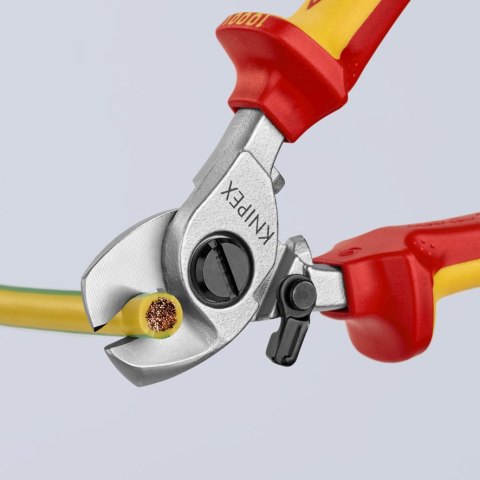 NOŻYCE DO KABLI ZE SPRĘŻYNĄ ROZWIERAJĄCĄ IZOLOWANE 165MM KNIPEX