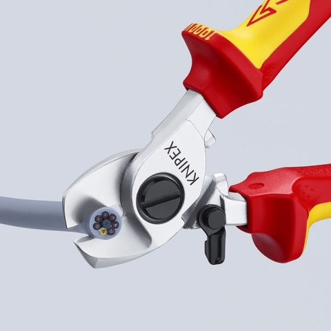 NOŻYCE DO KABLI ZE SPRĘŻYNĄ ROZWIERAJĄCĄ IZOLOWANE 165MM KNIPEX