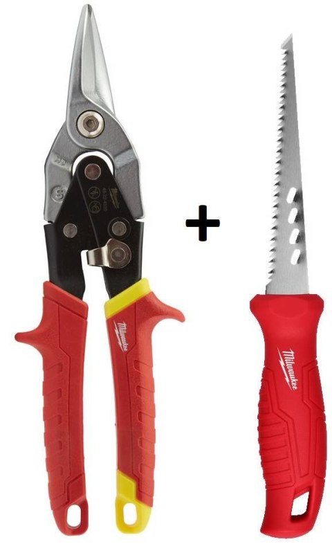 ZESTAW NOŻYCE DO CIĘCIA BLACHY + PIŁA DO PŁYT G/K MILWAUKEE