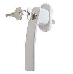 KLAMKA DO OKIEN Z KLUCZYKIEM BIAŁA UN