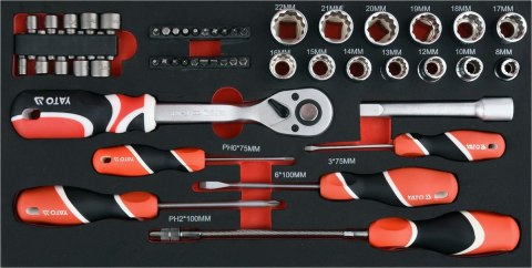 WÓZEK NARZĘDZIOWY 3-CZĘŚCIOWY Z NARZĘDZIAMI YATO