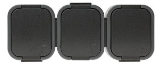 B2 GNIAZDO POTRÓJNE N/T Z/U IP54 SZARO/CZARNE ABEX