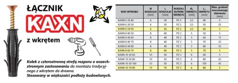 KOŁEK ROZPOROWY Z NACIĘCIEM KRZYŻOWYM 6/3.5*40MM UN