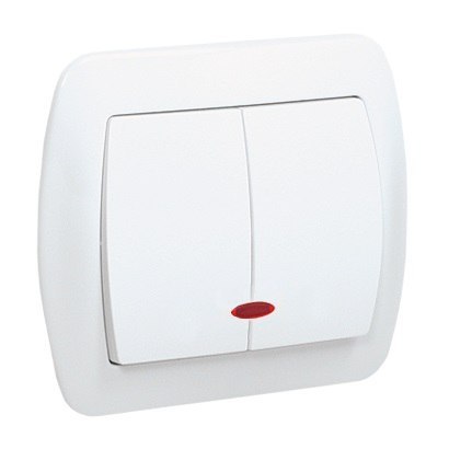 AKORD ŁĄCZNIK PODWÓJNY P/T Z PODŚWIETLENIEM BIAŁY SIMON