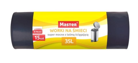 WORKI NA ODPADY HD 35L Z TAŚMĄ ŚCIĄGAJĄCĄ - SUPER MOCNE UN