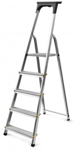 DRABINA ALUMINIOWA WOLNOSTOJĄCA EASY 168CM 4 STOPNIE+PODEST BRAKET