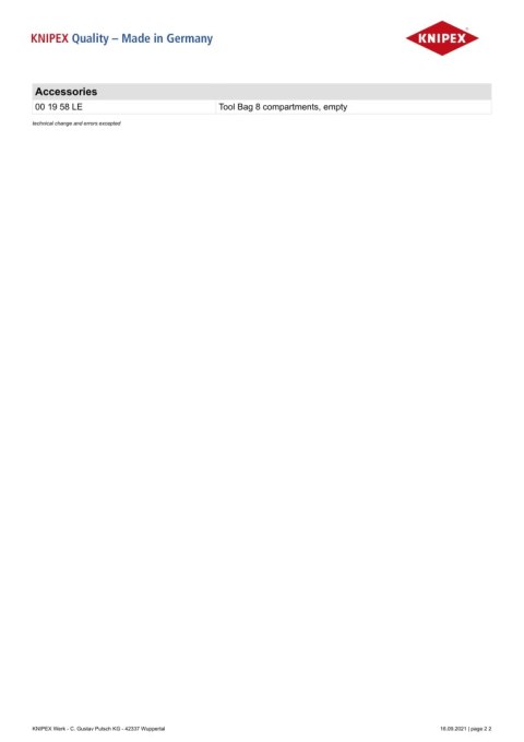 ZESTAW SZCZYPIEC DO PIERŚCIENI SEGERA 8 SZTUK KNIPEX