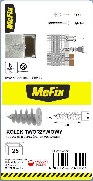 DYBEL DO MOCOWANIA W IZOLACJI 25*50MM NYLON MC FIX