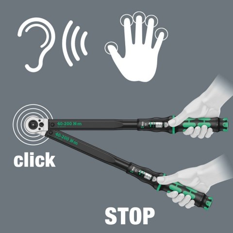 KLUCZ DYNAMOMETRYCZNY CLICK-TORQUE 1/2'' 40-200NM WERA