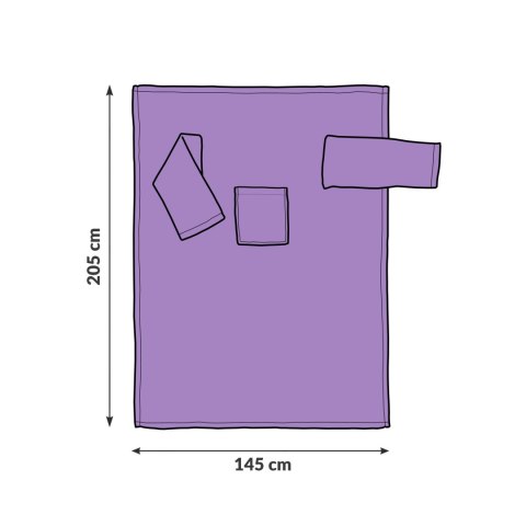 Kocyko - Szlafrok Wrzos koc z rękawami polarowy