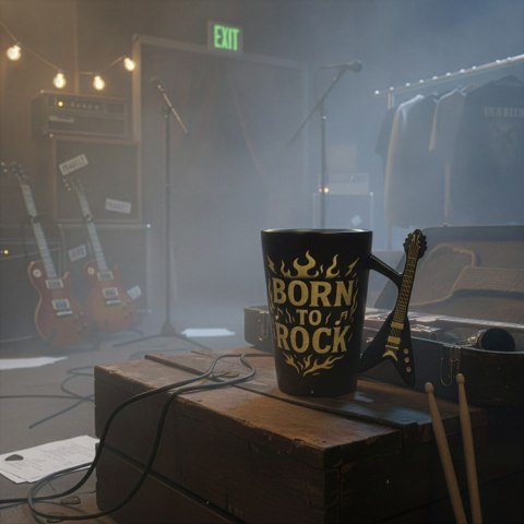 Kubek Gitara Elektryczna - V Style - czarny matowy rockowy