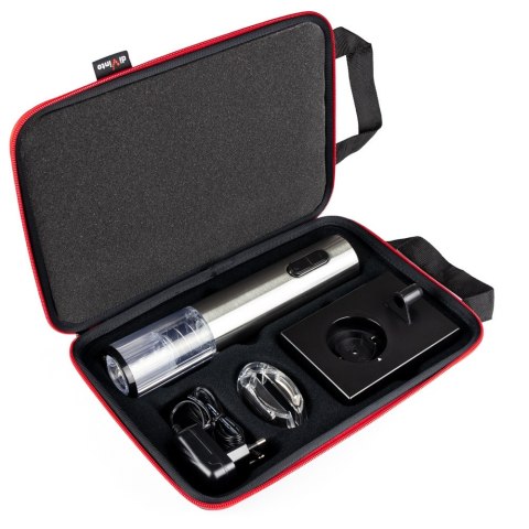 Silver Twister Deluxe - elektryczny korkociąg z bazą ładującą - w etui
