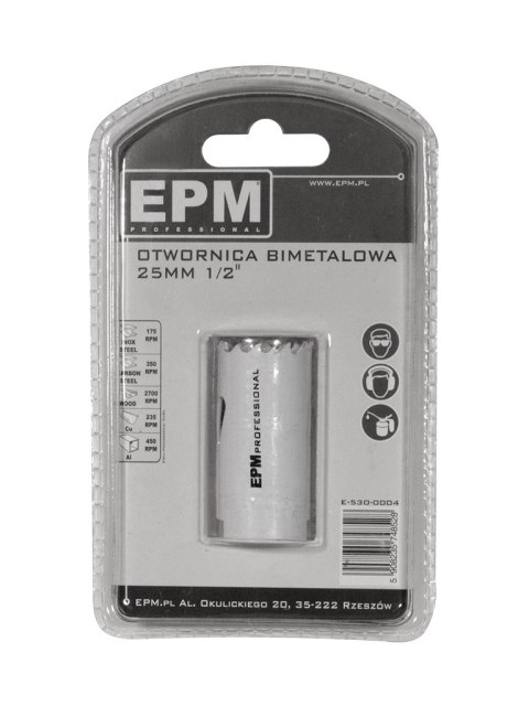 OTWORNICA BI-METALOWA 25MM UCHWYT 1/2'' EPM