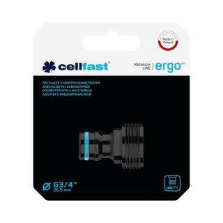 PRZYŁĄCZE Z GWINTEM ZEWNĘTRZNYM 3/4'' ERGO CELL-FAST