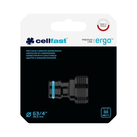 PRZYŁĄCZE Z GWINTEM ZEWNĘTRZNYM 3/4'' ERGO CELL-FAST