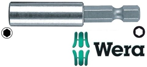 UCHWYT MAGNETYCZNY ZE STALI NIERDZEWNEJ DO BITÓW 1/4'' 50MM WERA