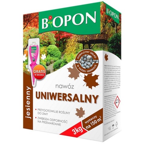 NAWÓZ JESIENNY . UNIWERSALNY GRANULAT KARTON Z UCHWYTEM 3 KG BIOPON