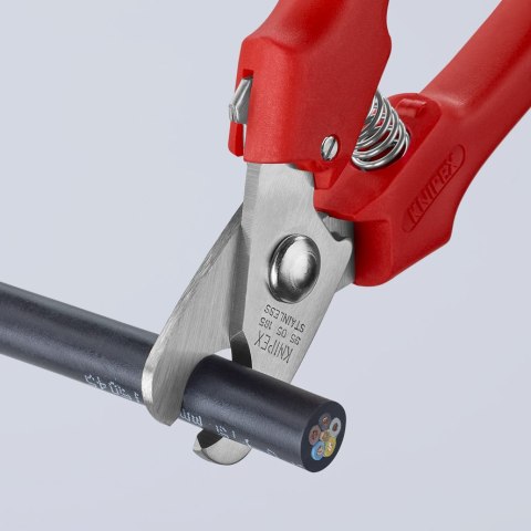 NOŻYCE DO KABLI 165MM, RĘKOJEŚĆ Z TWORZYWA KNIPEX