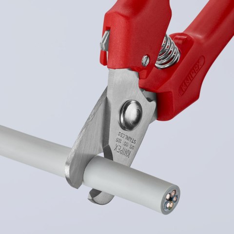 NOŻYCE DO KABLI 165MM, RĘKOJEŚĆ Z TWORZYWA KNIPEX