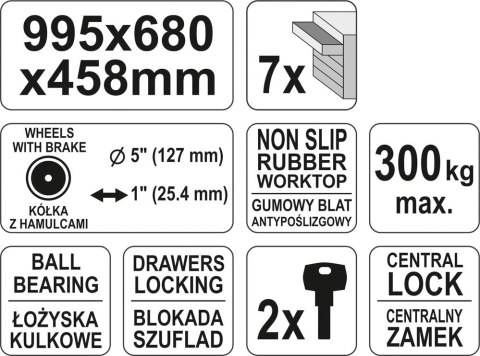 SZAFKA SERWISOWA 7 SZUFLAD YATO