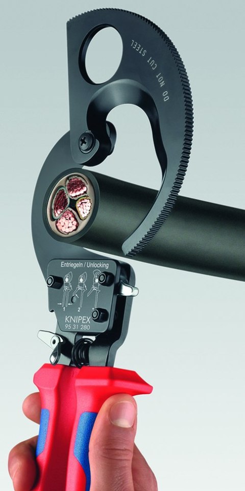 NOŻYCE DO KABLI 280MM, MECHANIZM ZAPADKOWY KNIPEX