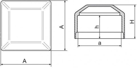 NASADKA NA SŁUPEK KWADRATOWA NSK 15 379 CZARNA UN