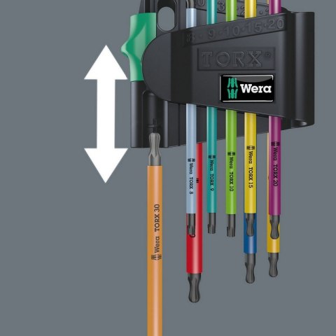 ZESTAW KLUCZY TRZPIENIOWYCH TORX MULTICOLOUR TX8-TX40 WERA