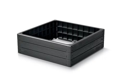 RABATA OGRODOWA BASE WOODY IBWS 756X756X250MM - ANTRACYT PROSPERPLAST