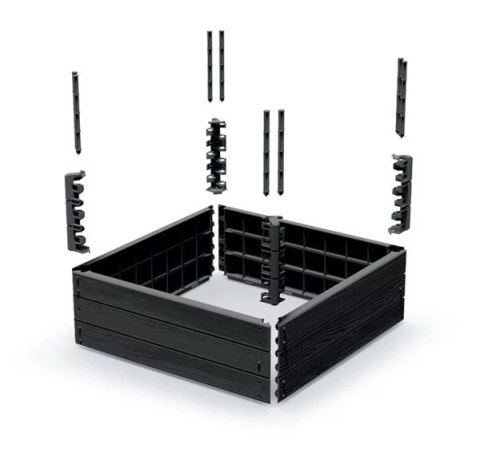 RABATA OGRODOWA BASE WOODY IBWS 756X756X250MM - ANTRACYT PROSPERPLAST