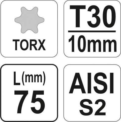 KLUCZ SPECJALNY TORX T30/75 S2 YATO