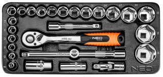 KLUCZE NASADOWE 1/2'' ZESTAW 27 SZTUK NEO