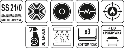 GARNEK NISKI Z POKRYWKĄ ZE STALI NIERDZEWNEJ 24*11CM 5L YATO GASTRO