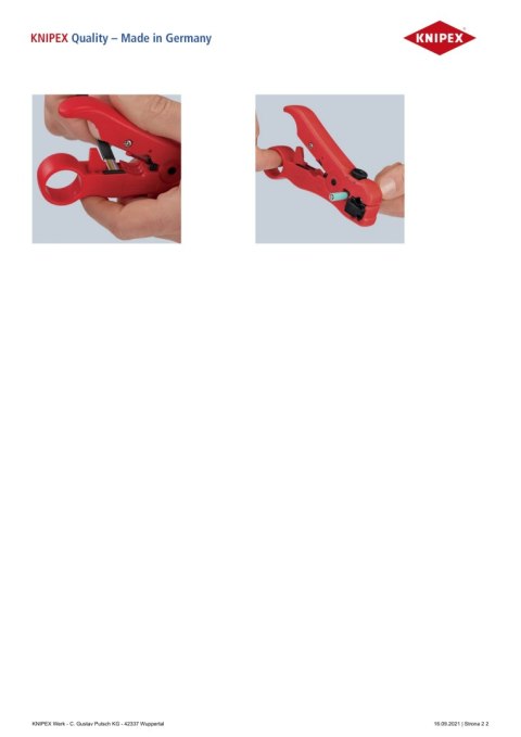 ŚCIĄGACZ IZOLACJI Z KABLI KONCENTRYCZNYCH I TELEINFORMATYCZN KNIPEX