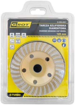 TARCZA SZLIFIERSKA DIAMENTOWA G-TURBO 125MM GROT