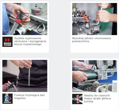 ZESTAW KLUCZY TRZPIENIOWYCH W UCHWYCIE ERGOSTAR 9CZ. WIHA