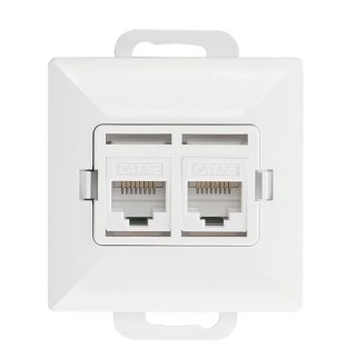 PERŁA GNIAZDO KOMPUTEROWE RJ45 PODWÓJNE NIEEKRANOWANE 5KAT ABEX