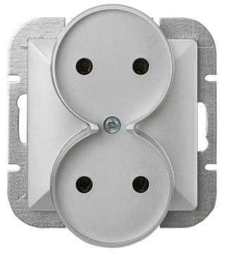 PERŁA GNIAZDO PODWÓJNE P/T B/U SREBRNY ABEX