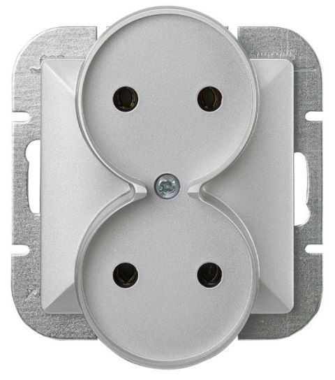 PERŁA GNIAZDO PODWÓJNE P/T B/U SREBRNY ABEX