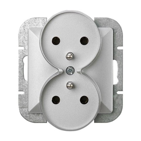 PERŁA GNIAZDO PODWÓJNE P/T Z/U SREBRNY ABEX