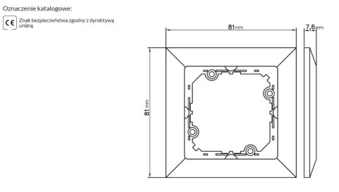 PERŁA RAMKA PODWÓJNA SREBRNY ABEX