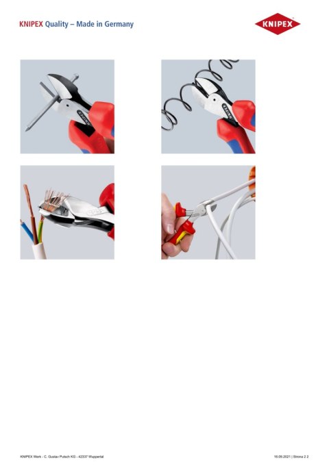 SZCZYPCE TNĄCE BOCZNE X-CUT 160MM,WYSOKIE PRZEŁOŻENIE DŹWIGN KNIPEX