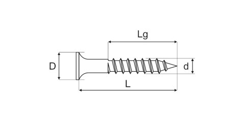 WKRĘT DO DREWNA OCYNK ŻÓŁTY 6.0*130MM GWINT NIEPEŁNY MC FIX