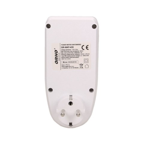 WATOMIERZ, KALKULATOR ENERGII Z WYŚWIETLACZEM LCD ORNO