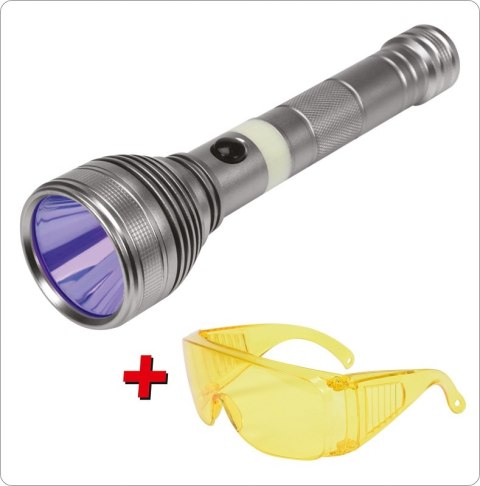 ZESTAW LATARKA UV AKUMULATOROWA 3W + OKULARY YATO