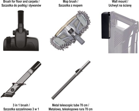 ODKURZACZ PIONOWY 800W 1L. LUND