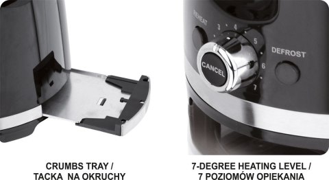 TOSTER 700-850W CZARNY LUND