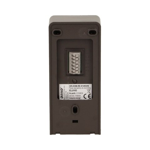 DOMOFON JEDNORODZINNY N/T BEZSŁUCHAWKOWY CZARNY ELUVIO ORNO