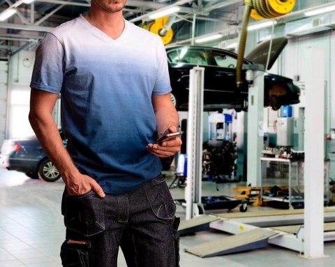 T-SHIRT CIENIOWANY DENIM, ROZMIAR XL NEO