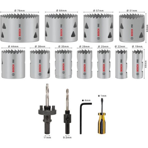 ZESTAW OTWORNIC PRO MULTI MATERIAL 17 EL. BOSCH