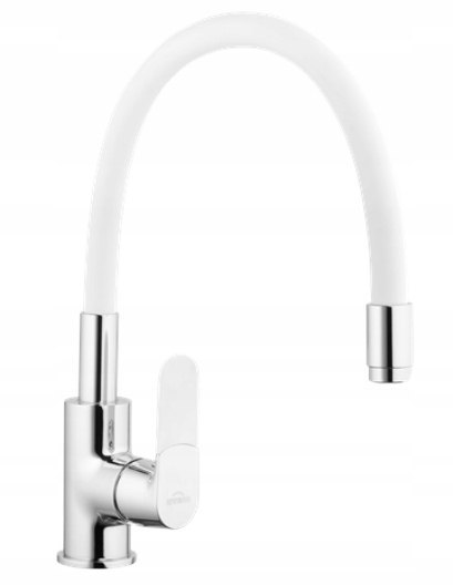 BATERIA ZLEWOZMYWAKOWA JOGA TREND Z RUCHOMĄ WYLEWKĄ, BIAŁA UN